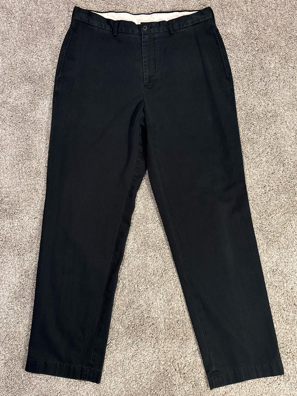 Brooks Brothers Men’s Cotton Pants W35 L32 Black Advantage Chino Clark Straight